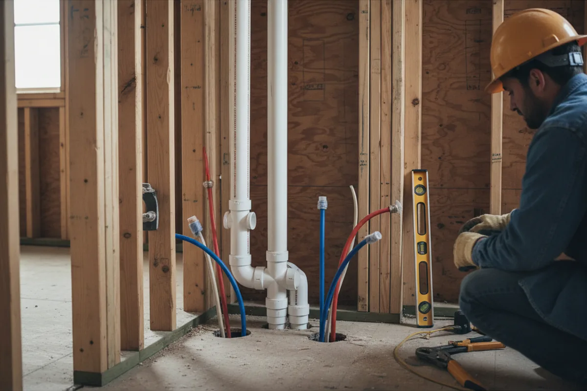 Drain and supply rough-in during Toilet Repair and Installation in Evergreen